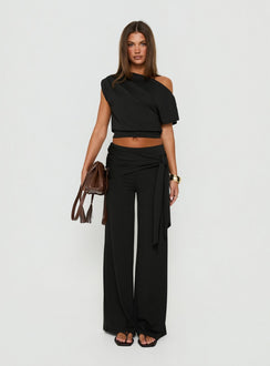 Hadlia Tie Waist Pants Black