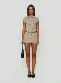 Juliettah Double Breasted Mini Skort Beige