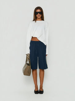 Boe Longline Track Shorts Navy / Yellow