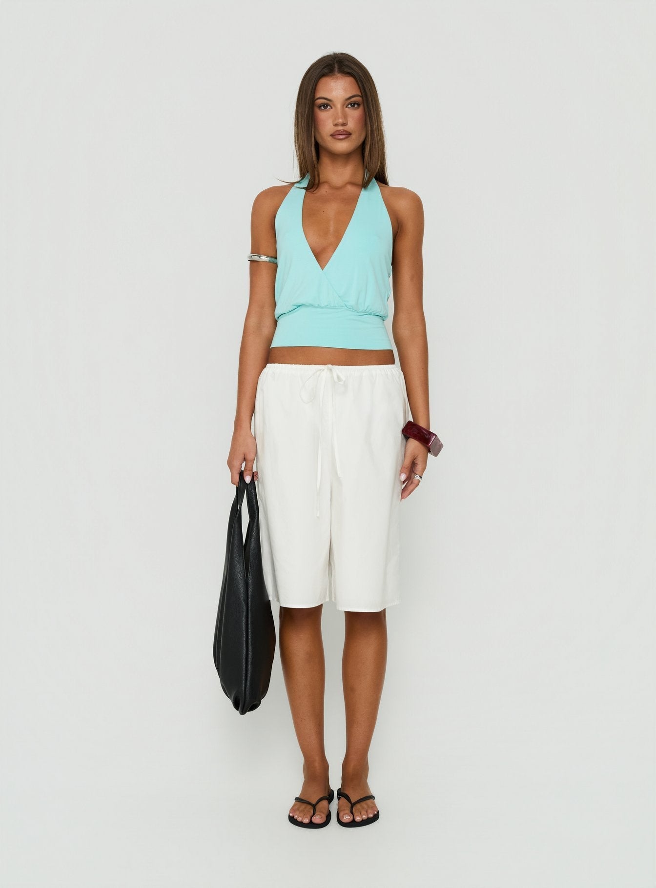 Avirea Relaxed Longline Shorts White