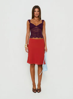 Anatola Midi Skirt Red