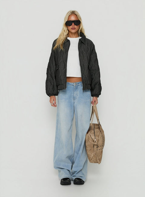 Taggie Quilted Jacket Washed Black