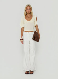 Marenn Split Sleeve Top Cream