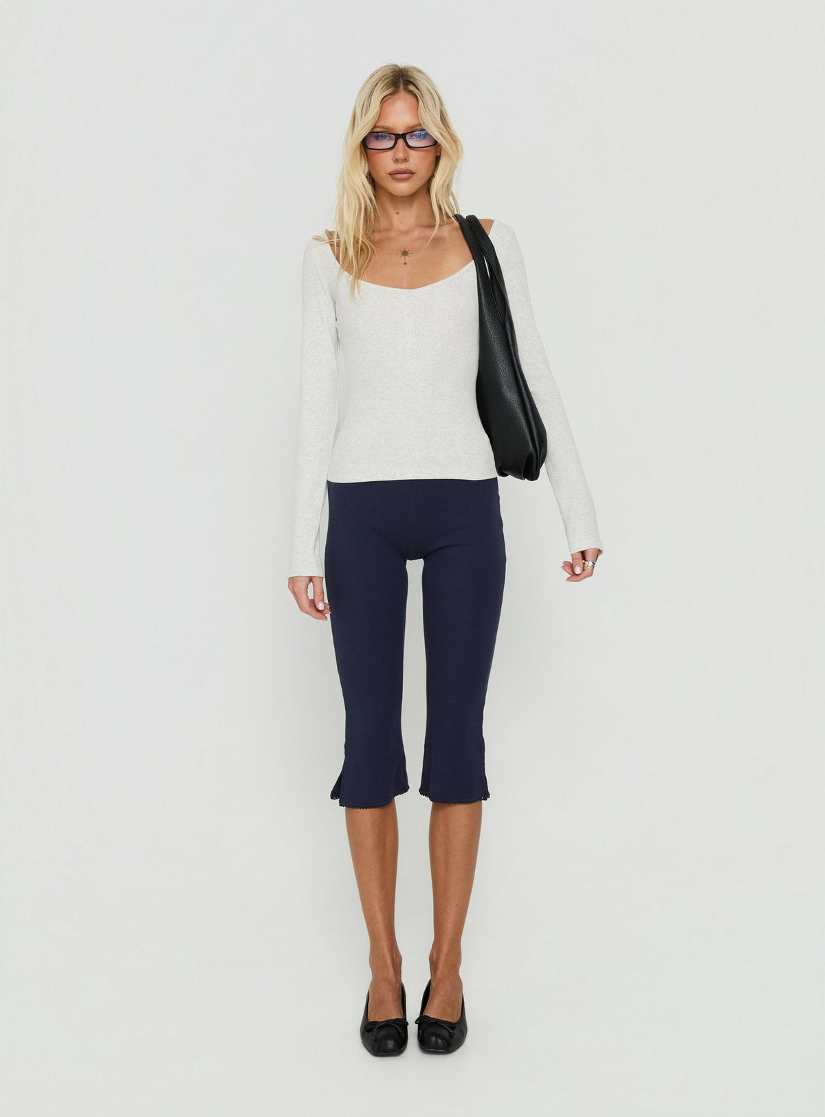 Baseline Rib Capri Pants Navy