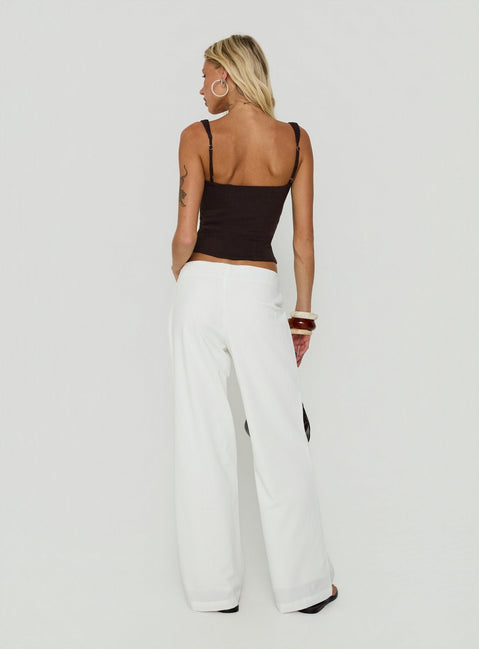 Agazia No Waist Low Rise Straight Pants White
