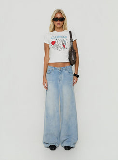Cupid's Aim Graphic Baby Tee White
