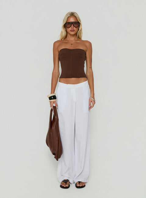 Nolla Strapless Structured Top Chocolate