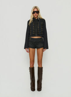 Kingstonn Military Denim Jacket Washed Black