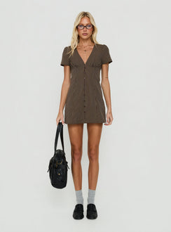 Loveliness Playsuit Brown Stripe