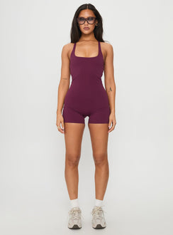 Run The Play Active Romper Plum
