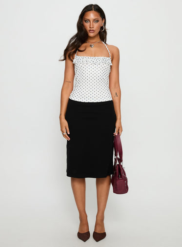 Days Of Summer Ruffle Top White Polka