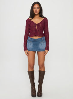Sukita Long Sleeve Top Burgundy