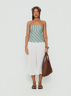 Elery Strapless Top Green Stripe