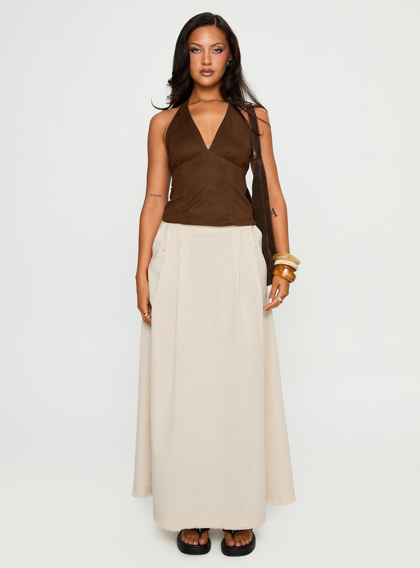 Bohemian Spirit Maxi Skirt Beige