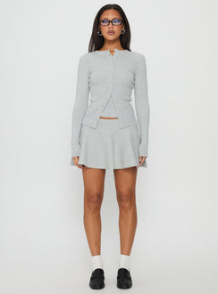 Juni Long Sleeve Knit Top Grey Marle