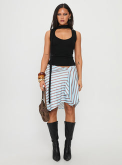 Roana Reversible Scarf Tie Knit Top Black