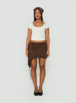 Celinne Layered Micro Bolero Top Cream