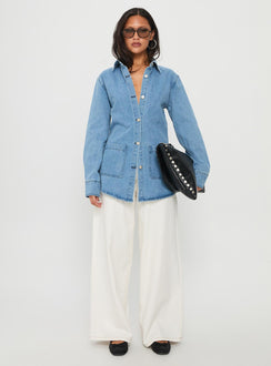 Walk Me Home Longline Jacket Blue Denim