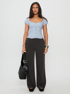 Zayvian Buckle Detail Pants Charcoal