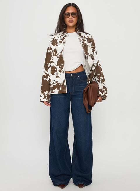 Another Life Zip Through Jacket Cow