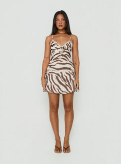 Starsigns Lace V Neck Mini Dress Zebra