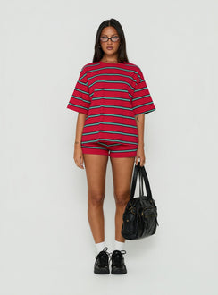 Settle Down Shorts Red Stripe