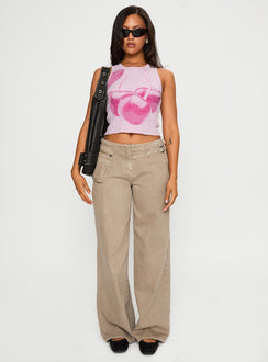 Halftone Cherry Graphic Top Pink