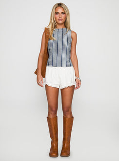 Penelopie Backless Top Navy Check