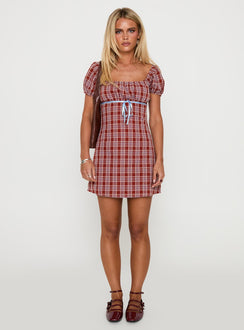 Love Supreme Mini Dress Red Check