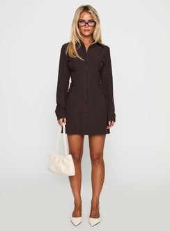 Insync Mini Dress Brown / Pinstripe