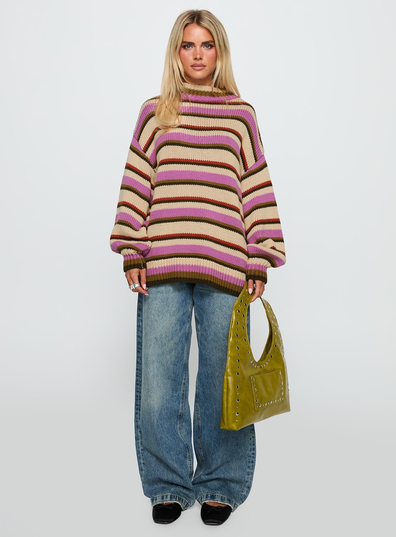 Got The Music Knit Sweater Multi Stripe