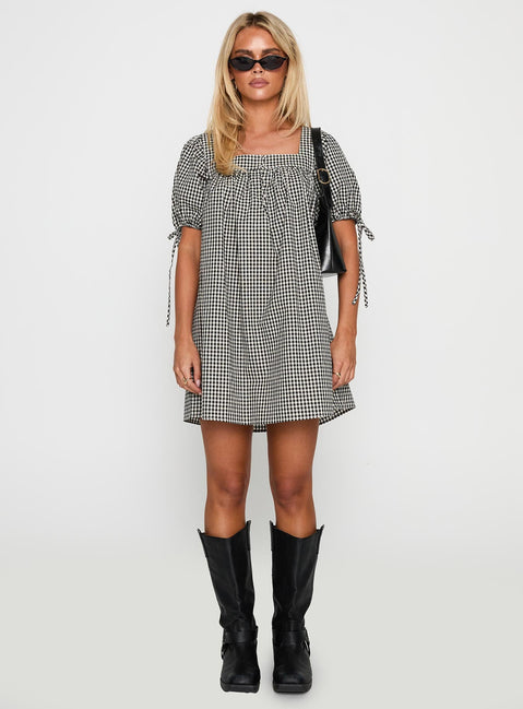 Lilibet Mini Dress Black Gingham