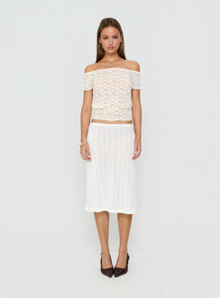 Featuring the Coralyne Pointelle Midi Skirt White womens-skirts in midi length product Princess Polly