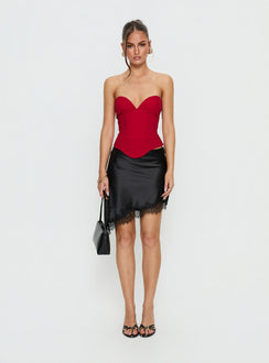 Isalina Strapless Corset Top Red