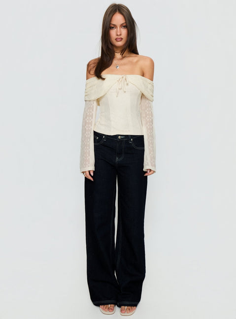 Colettie Long Sleeve Top Cream