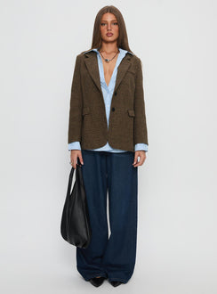 Leanah Blazer Brown Check