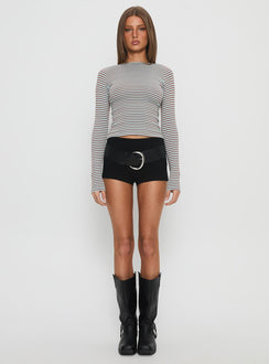 Rixie Long Sleeve Top Blue / Brown Stripe