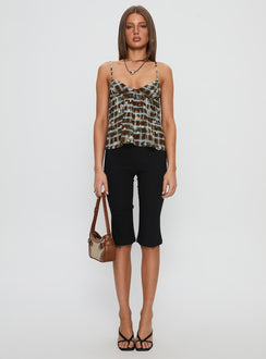 Zami Pleat Top Blue / Brown