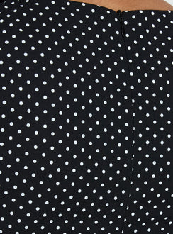 Loveliness Romper Black Polka