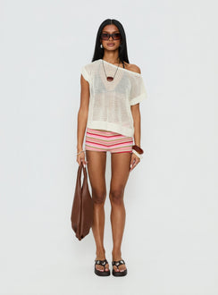 Selinah Terry Towelling Micro Shorts Pink Multi