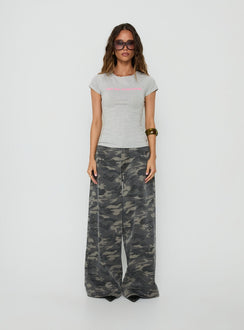 Not For Everyone Graphic Baby Tee Grey Marle / Pink
