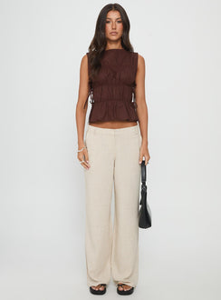 Endless Summers Tie Side Top Chocolate