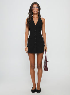 Vyxen Halter Mini Dress Black