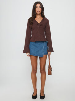 Elowenn Long Sleeve Top Chocolate Stripe