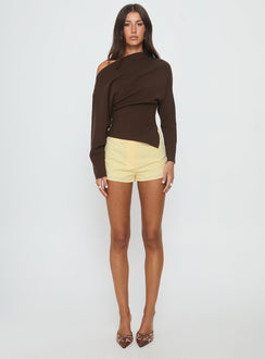 Anni Micro Shorts Lemon Pinstripe