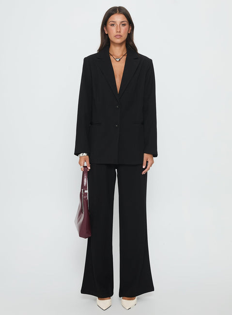 Crowd Pleaser Oversized Blazer Black