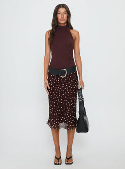 Zariela High Neck Sleeveless Top Burgundy