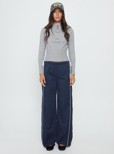 Jaycie Tie Side Track Pant Navy