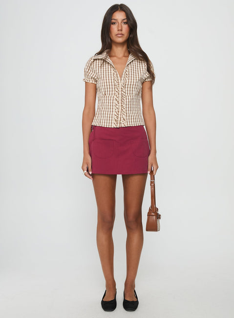 Gigi Wrap Skort Burgundy