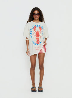 Amalfi Love Oversized Graphic Tee Off White
